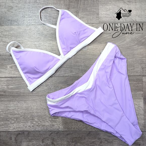 Aleumdr High Cut Triangle Bikini Swimsuit Size S - Picture 2 of 5